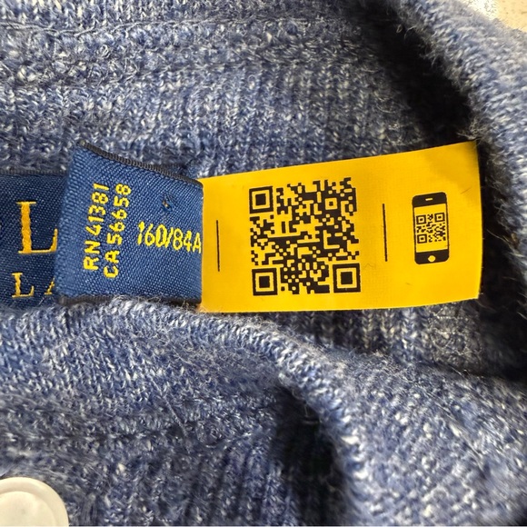 Polo Ralph Lauren Waffle-Knit Henley Maxi Dress Blue Western Boho Small - Picture 14 of 14